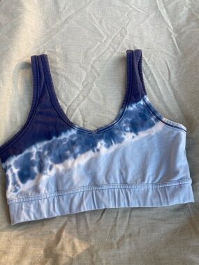 Aerie tie dye blue lounge crop sport bra L